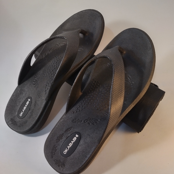 Okabashi Flip-flops, Black, Sz L.  Men or Women's - Picture 2 of 4